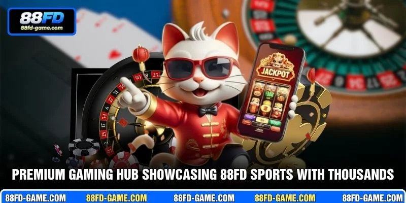 Premium gaming hub showcasing 88FD Sports with thousands