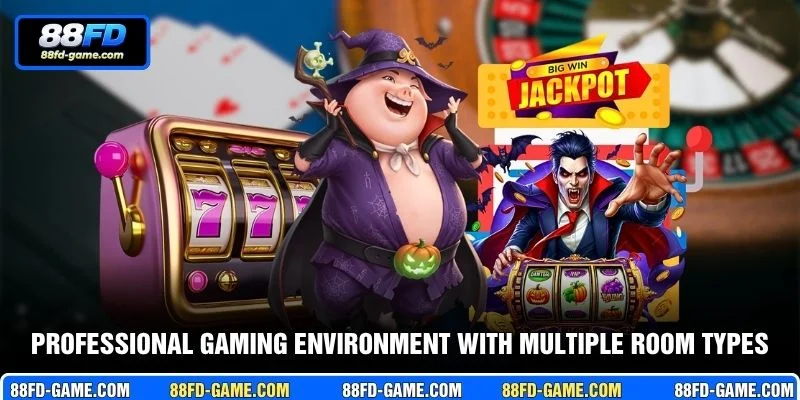Professional gaming environment with multiple room types
